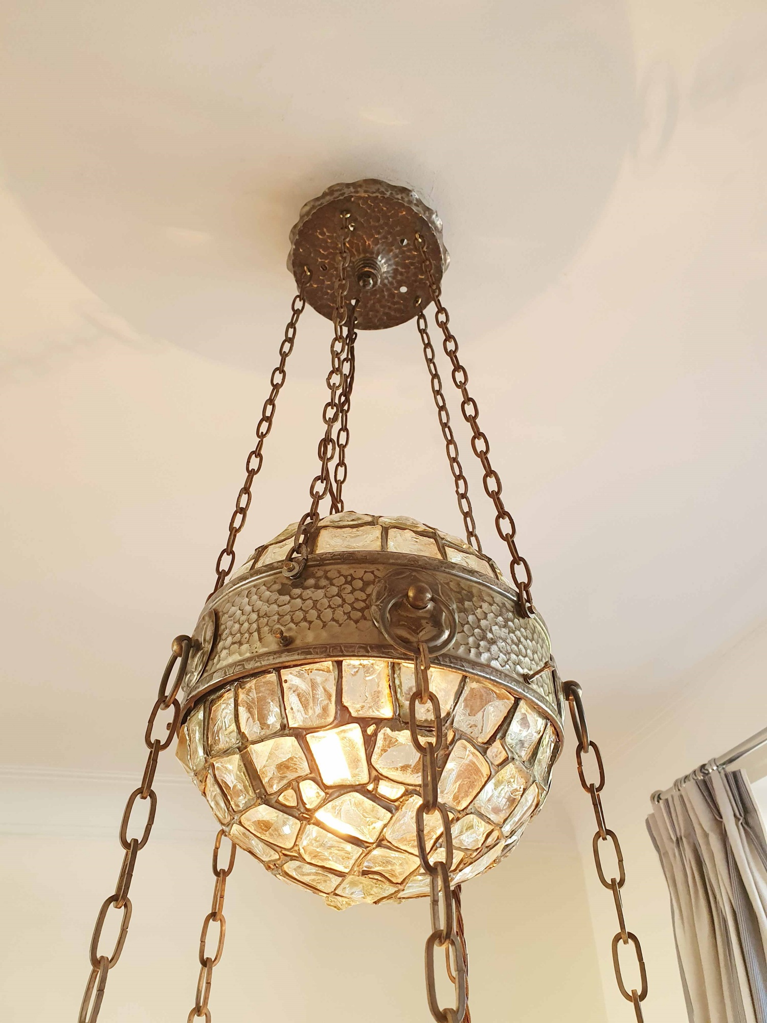 Unsigned | Secessionist "Jugenstil" Leaded-Glass lantern | Austrian c.1900-10 | SOLD - Image 4