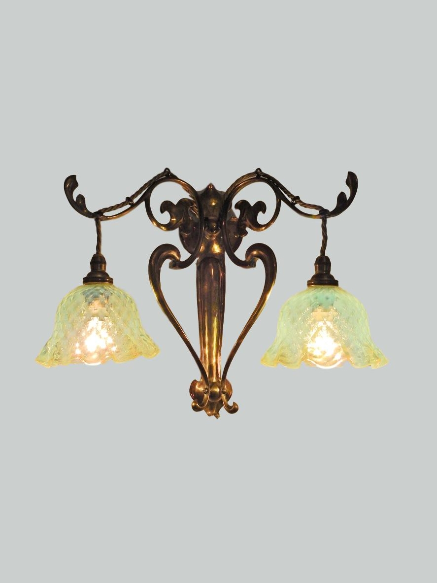 Attributed James Hinks & Sons 2 Art Nouveau Wall Lights England