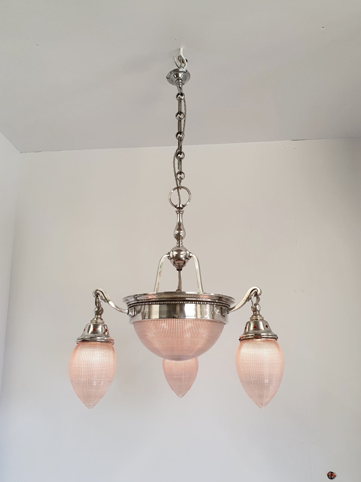 The Holophane Company | Edwardian 3-Branch Ceiling Fitting | England c.1900-10 - Image 2