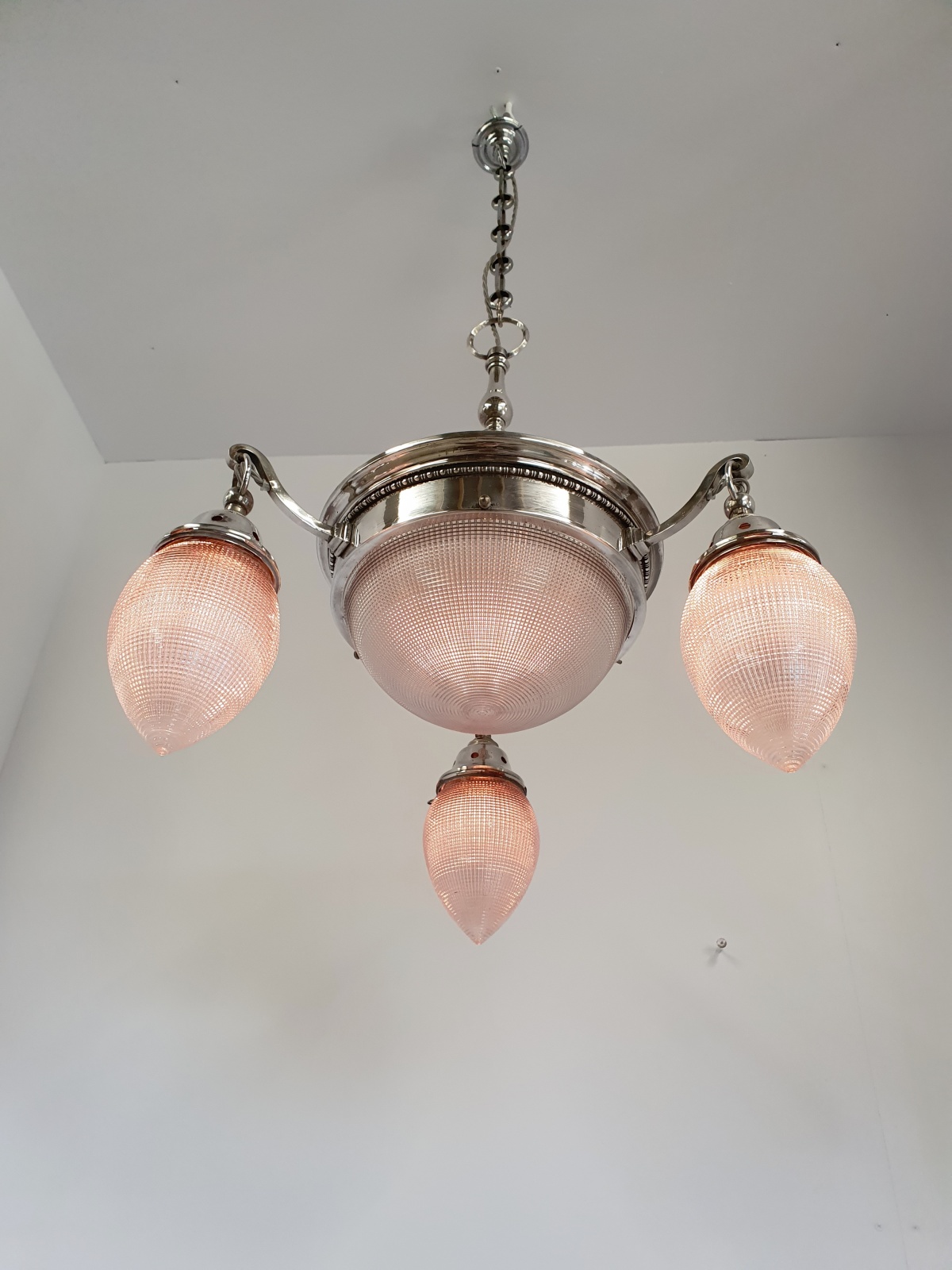 The Holophane Company | Edwardian 3-Branch Ceiling Fitting | England c.1900-10 - Image 6