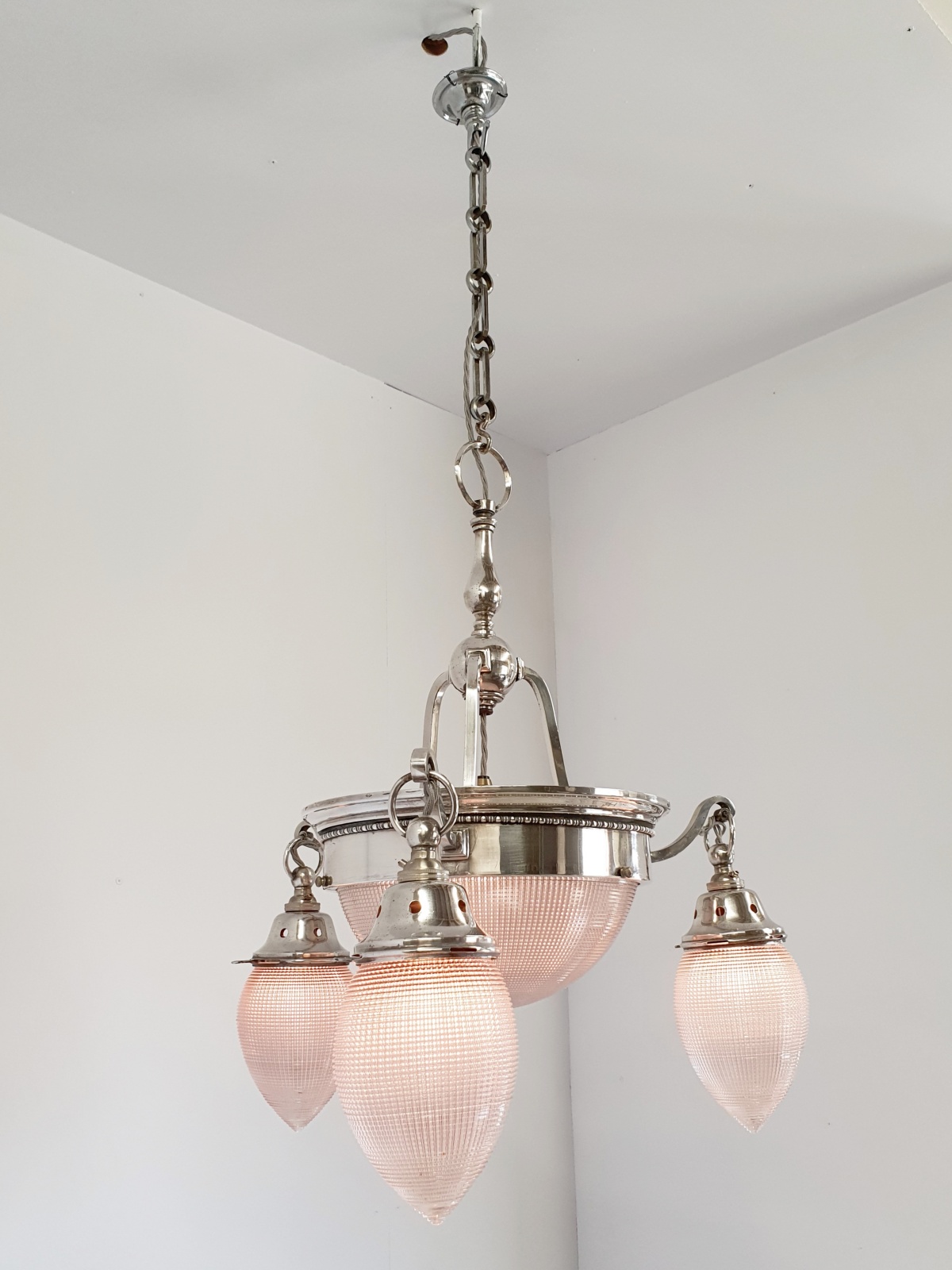 The Holophane Company | Edwardian 3-Branch Ceiling Fitting | England c.1900-10 - Image 8