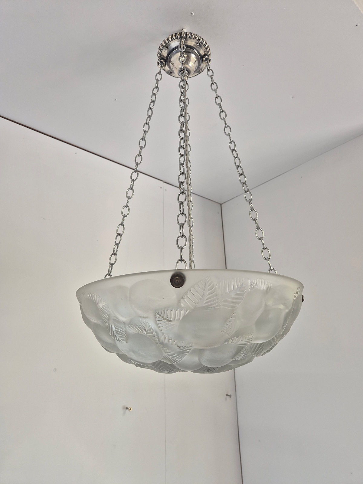 René Lalique | "Lausanne" Frosted Glass Plafonnier | France c.1930 - Image 7