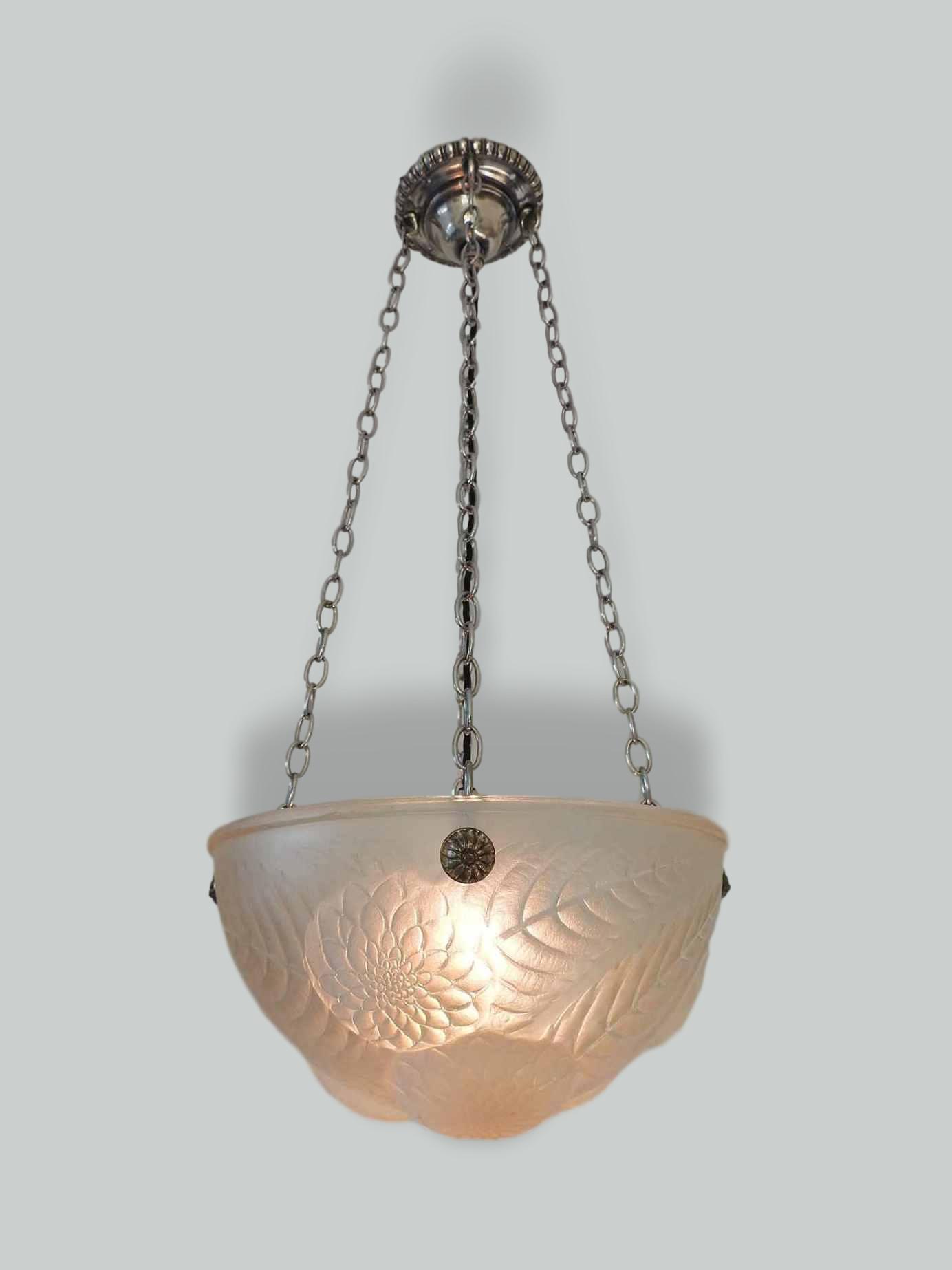 René Lalique | "Dahlia" Opalescent Glass Plafonnier | France c.1930 | SOLD - Image 2