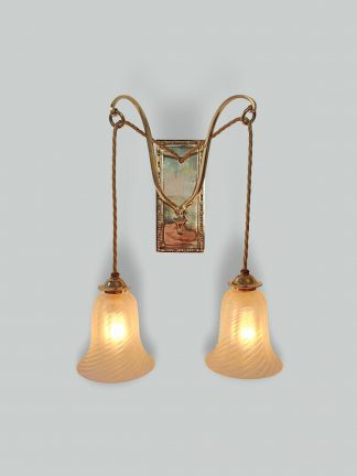 Attributed The General Electric Company | 2 Edwardian Twin-arm Wall Lights | England c.1905