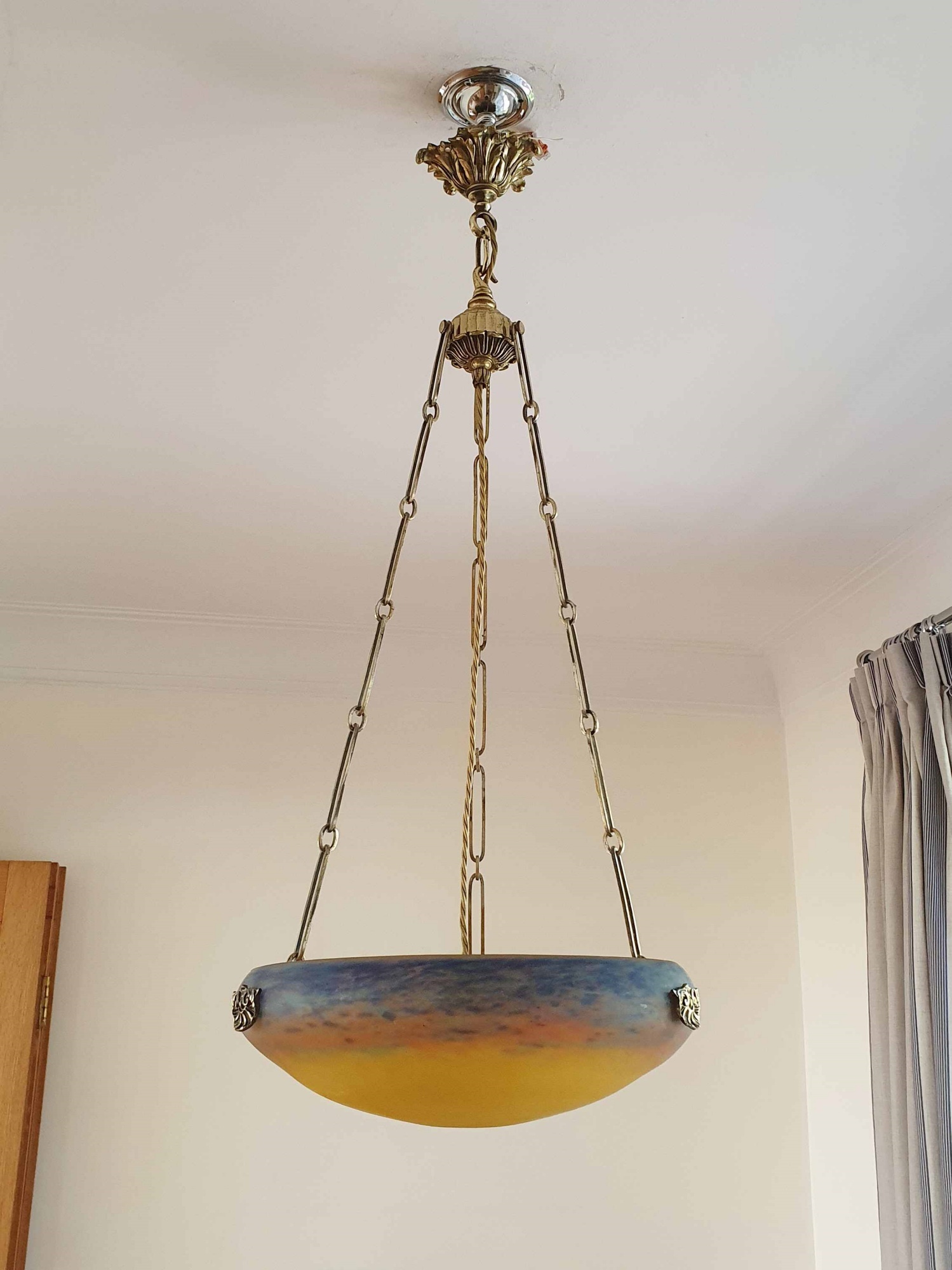 Muller Fréres, Luneville | Pate-de-verre Plafonnier | France c.1930 | SOLD - Image 2