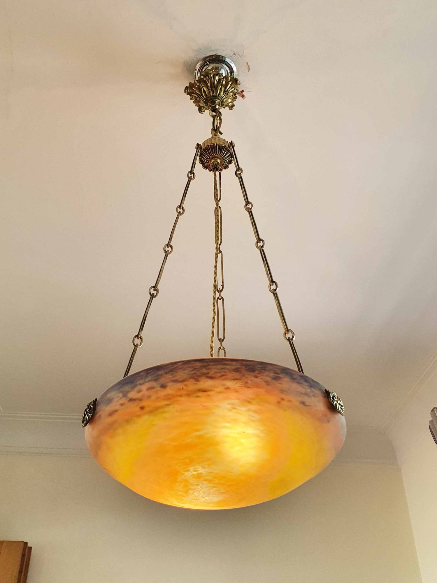 Muller Fréres, Luneville | Pate-de-verre Plafonnier | France c.1930 | SOLD - Image 5