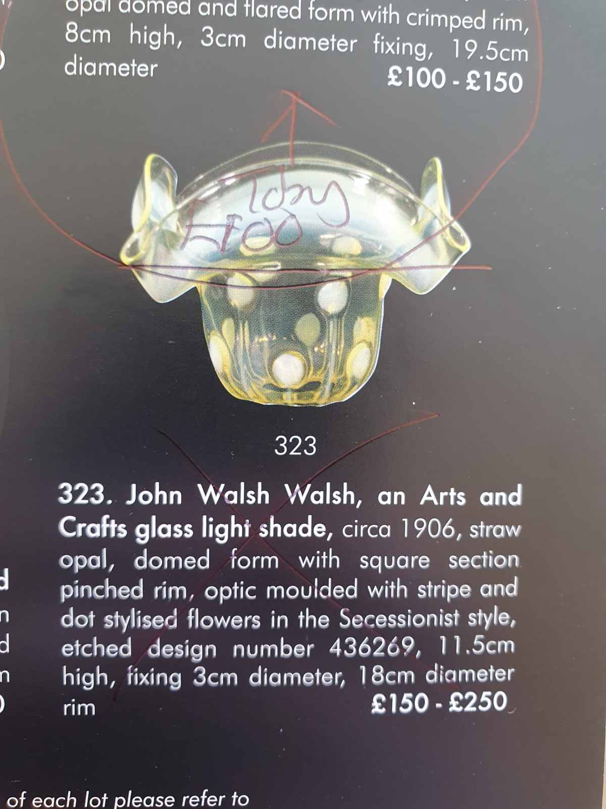 John Walsh Walsh | Vaseline-glass Pendant Lampshade | England c.1900 | SOLD - Image 7