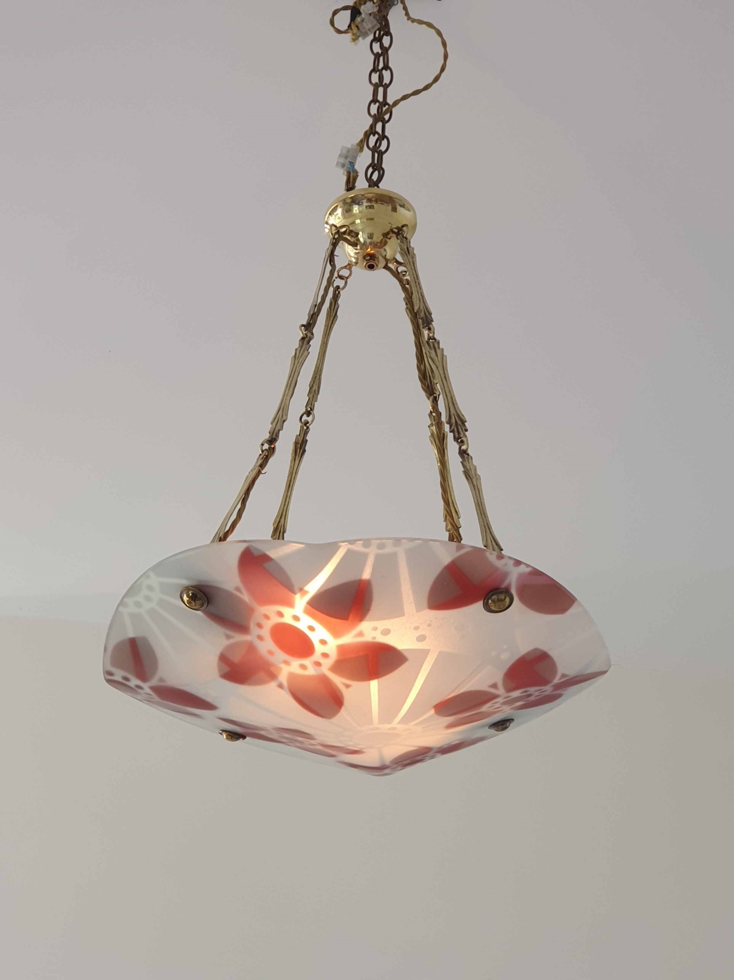 Loys Lucha, Paris | Enamelled Art Deco Plafonnier | France c.1920 | SOLD - Image 5