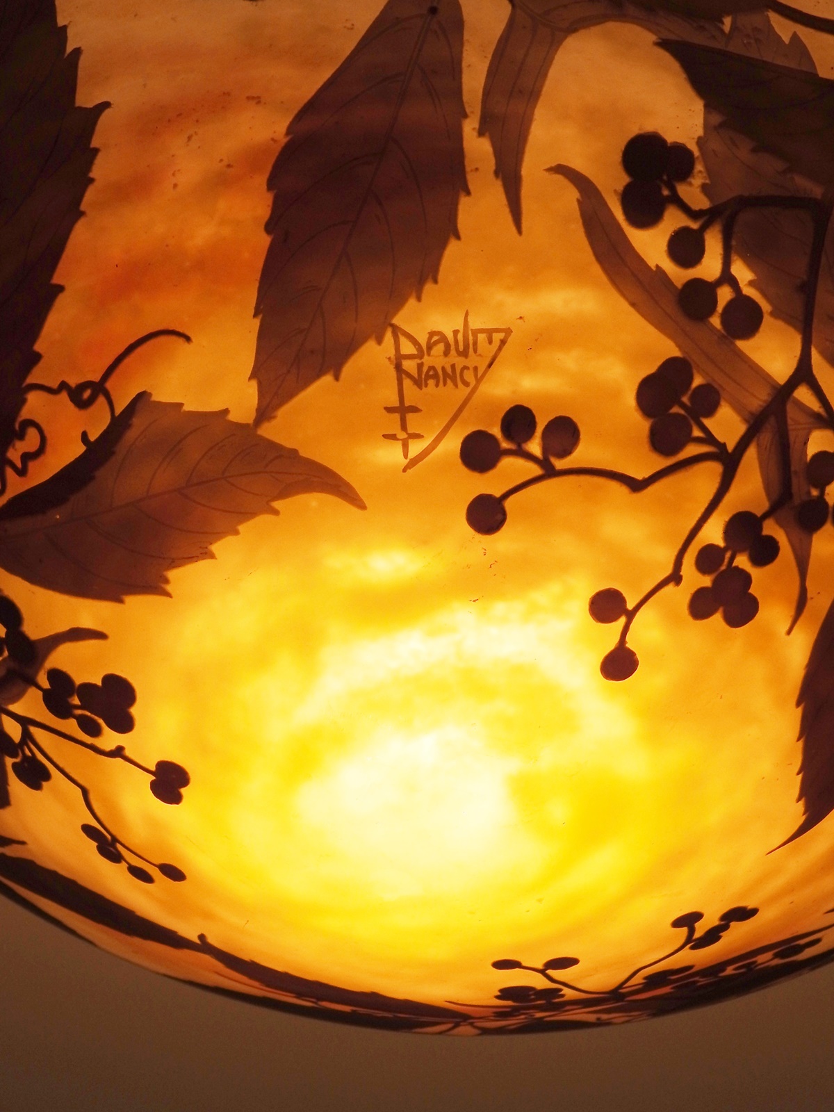 Daum Frères, Nancy | Cameo Glass Plafonnier | France c.1910 | SOLD - Image 5