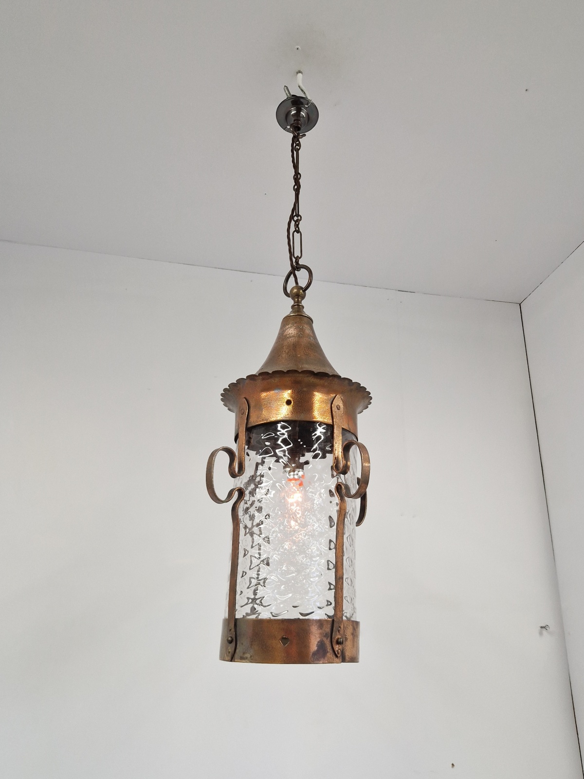 Unsigned | Large Oxidised-Copper Arts & Crafts Lantern | England c.1900 | SOLD - Image 4