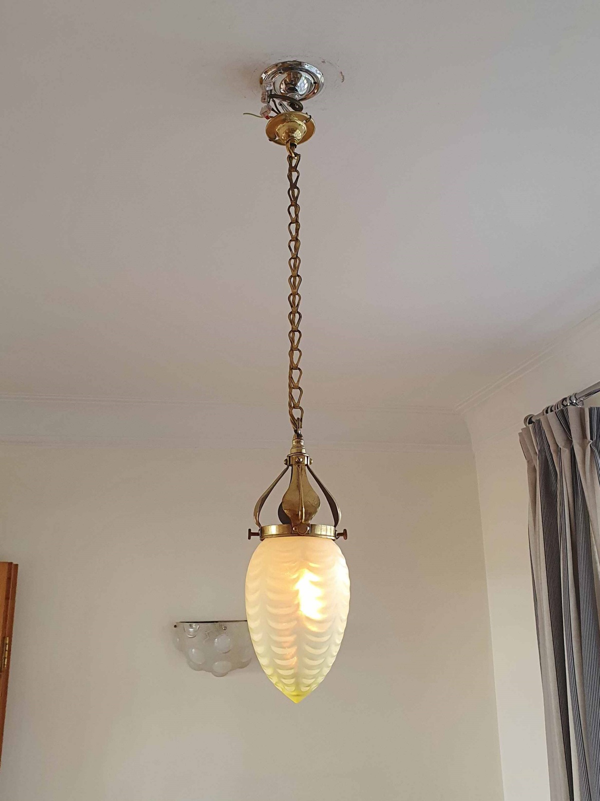 Stourbridge, Birmingham | Vaseline Glass Arts & Crafts Pendant | C.1900 | SOLD - Image 2