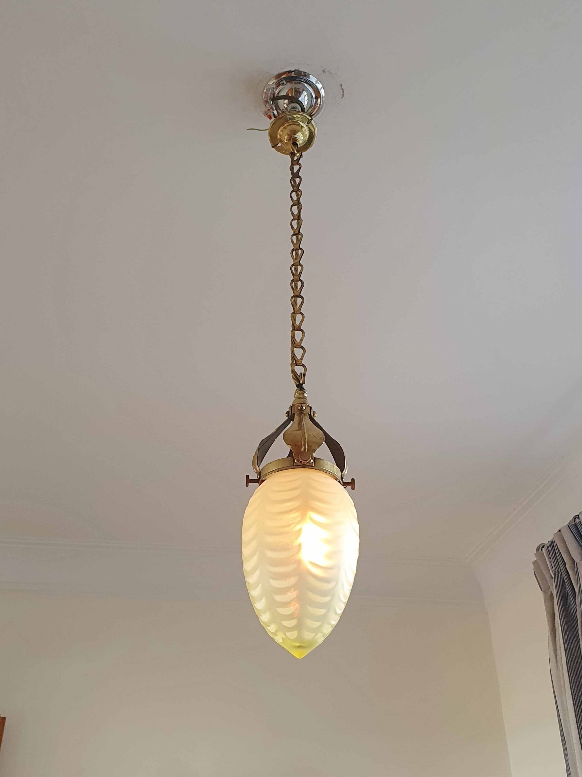 Stourbridge, Birmingham | Vaseline Glass Arts & Crafts Pendant | C.1900 | SOLD - Image 5