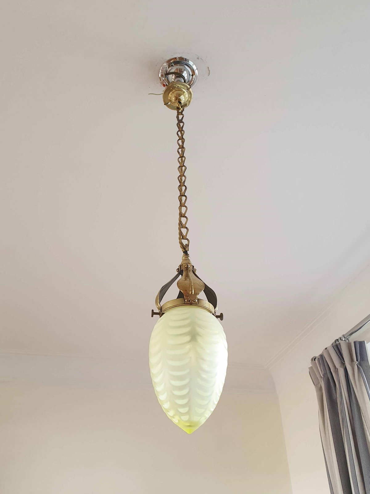 Stourbridge, Birmingham | Vaseline Glass Arts & Crafts Pendant | C.1900 | SOLD - Image 6