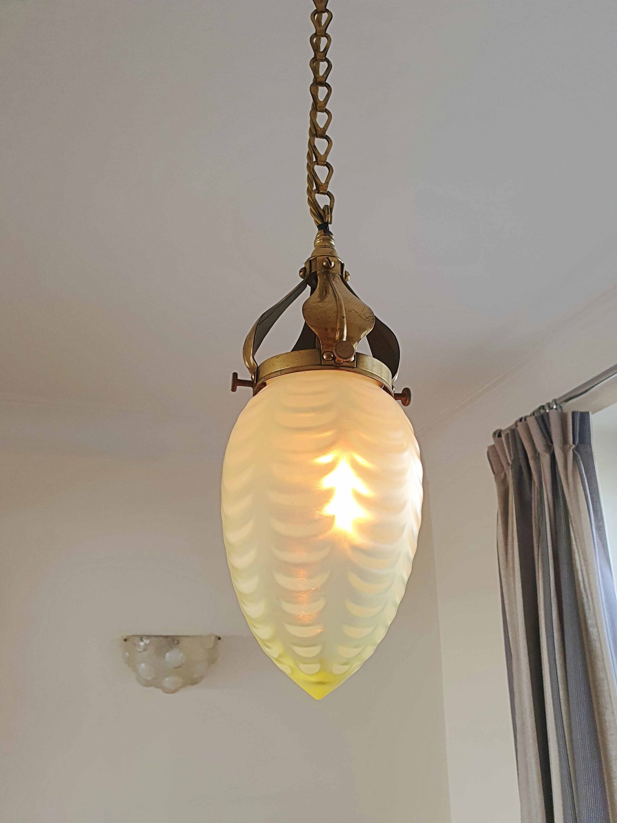 Stourbridge, Birmingham | Vaseline Glass Arts & Crafts Pendant | C.1900 | SOLD - Image 7