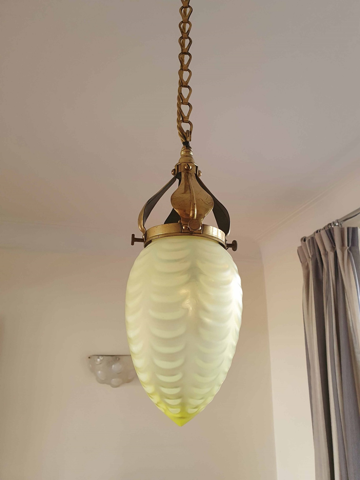 Stourbridge, Birmingham | Vaseline Glass Arts & Crafts Pendant | C.1900 | SOLD - Image 8