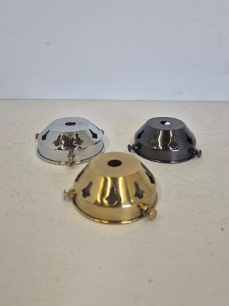 2.2/8th inch Shade Holder/Gallery | Brass/Bronze/Chrome | 10mm Hole to fix direct to bracket