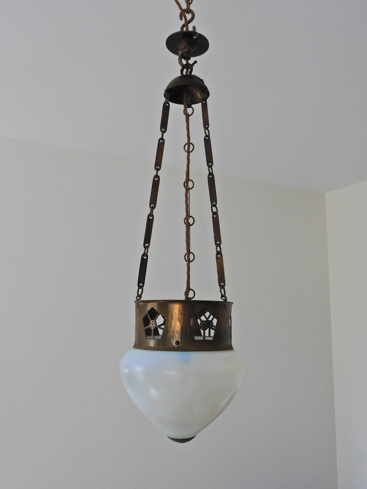 Unsigned | 2 Arts & Crafts Opalescent Glass Lanterns | Austrian c.1905 | SOLD - Image 2