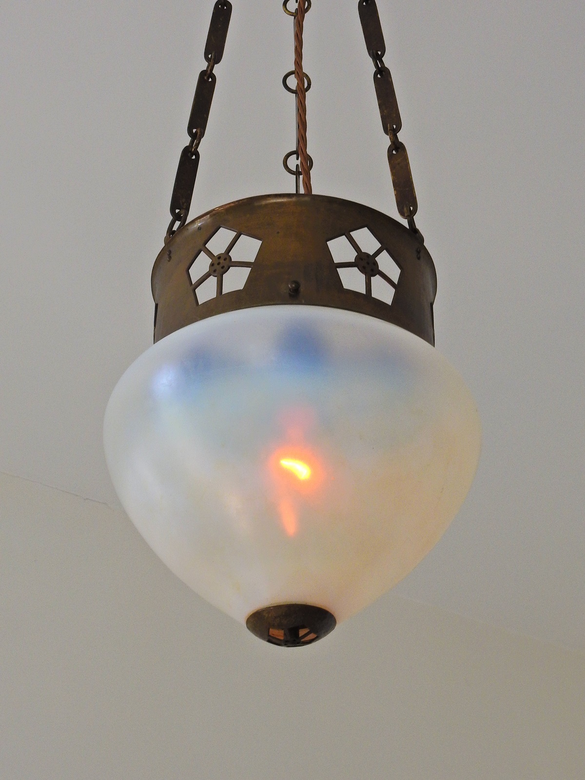 Unsigned | 2 Arts & Crafts Opalescent Glass Lanterns | Austrian c.1905 | SOLD - Image 3