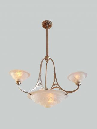 Pierre Maynadier, Paris | Opalescent Glass Art Deco Chandelier | France c.1930 | SOLD
