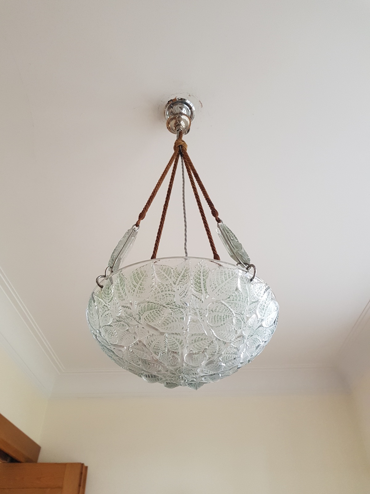 René Lalique | 2 "Charmes" Frosted Glass Plafonniers | France c.1920 | SOLD - Image 4