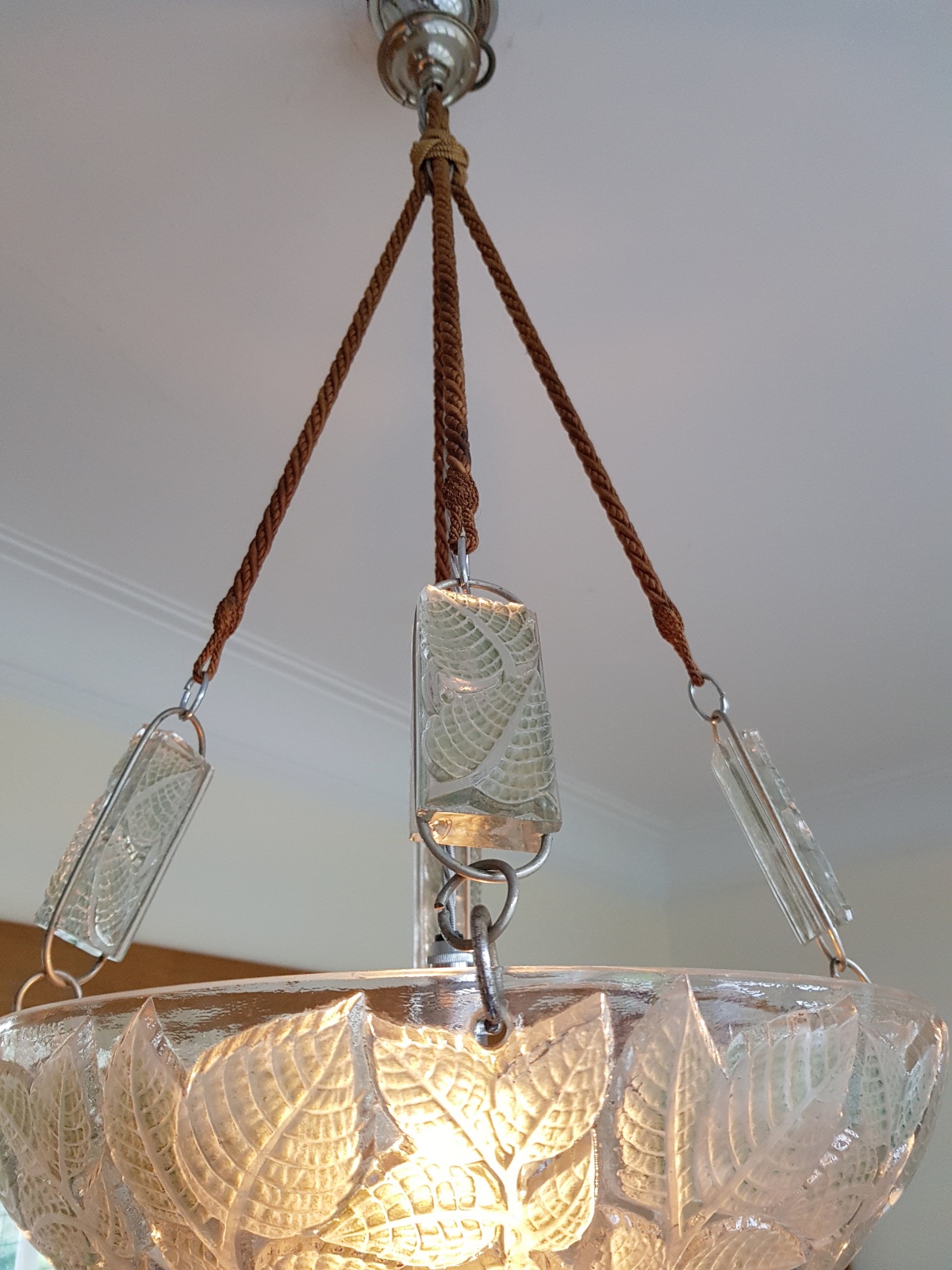 René Lalique | 2 "Charmes" Frosted Glass Plafonniers | France c.1920 | SOLD - Image 5