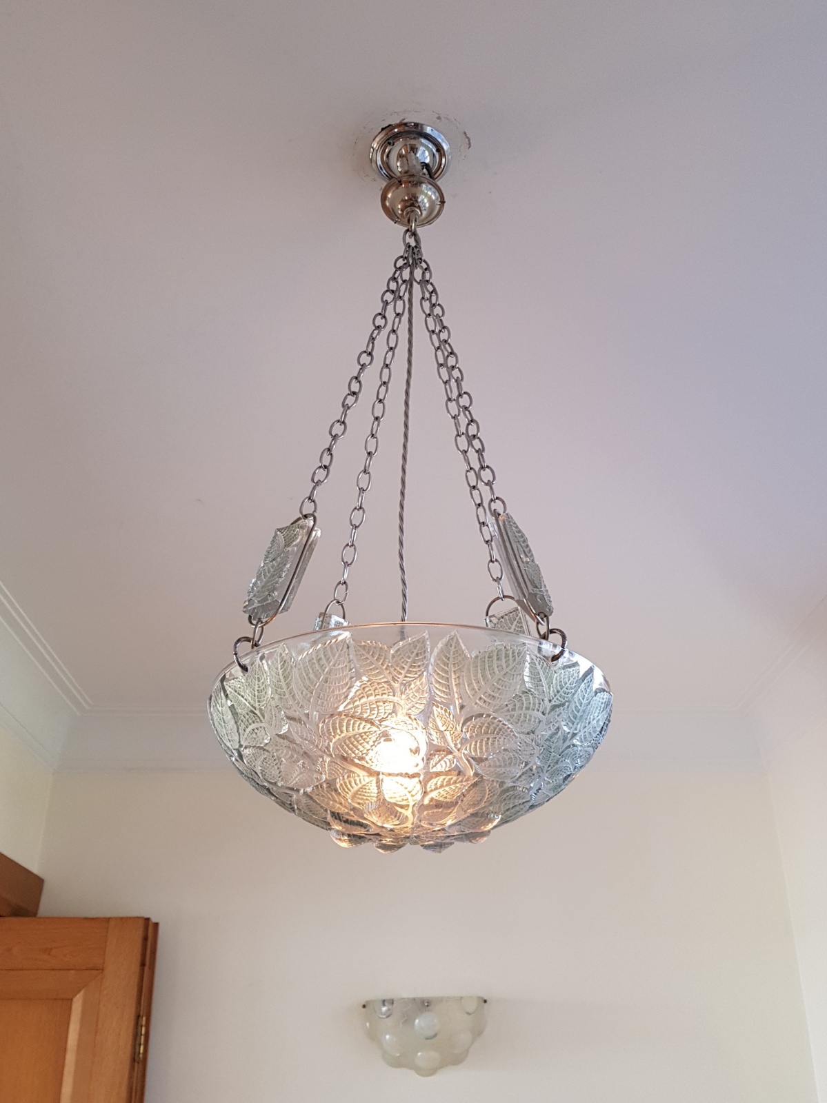 René Lalique | 2 "Charmes" Frosted Glass Plafonniers | France c.1920 | SOLD - Image 9