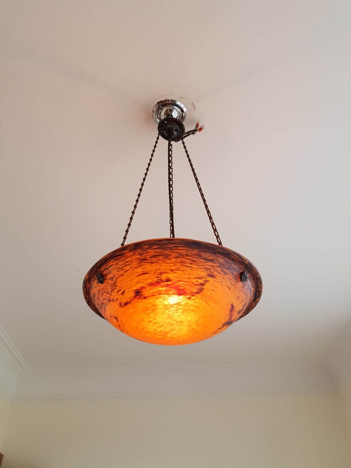 André Delatte, Nancy | Pate-de-verre Plafonnier | France c.1925 | SOLD - Image 3