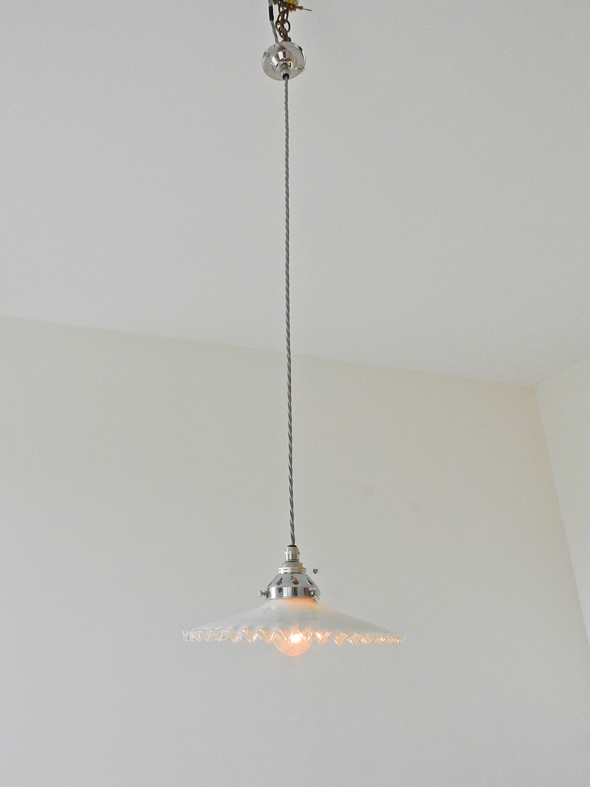 Unsigned | 3 Opaline-glass "Coolie" Lampshades | SOLD - Image 3