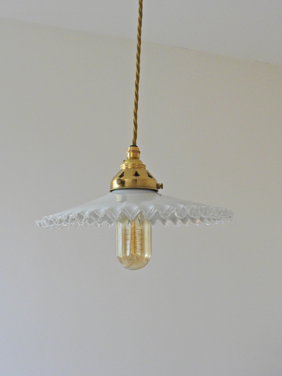 Unsigned | 3 Opaline-glass "Coolie" Lampshades | SOLD - Image 5