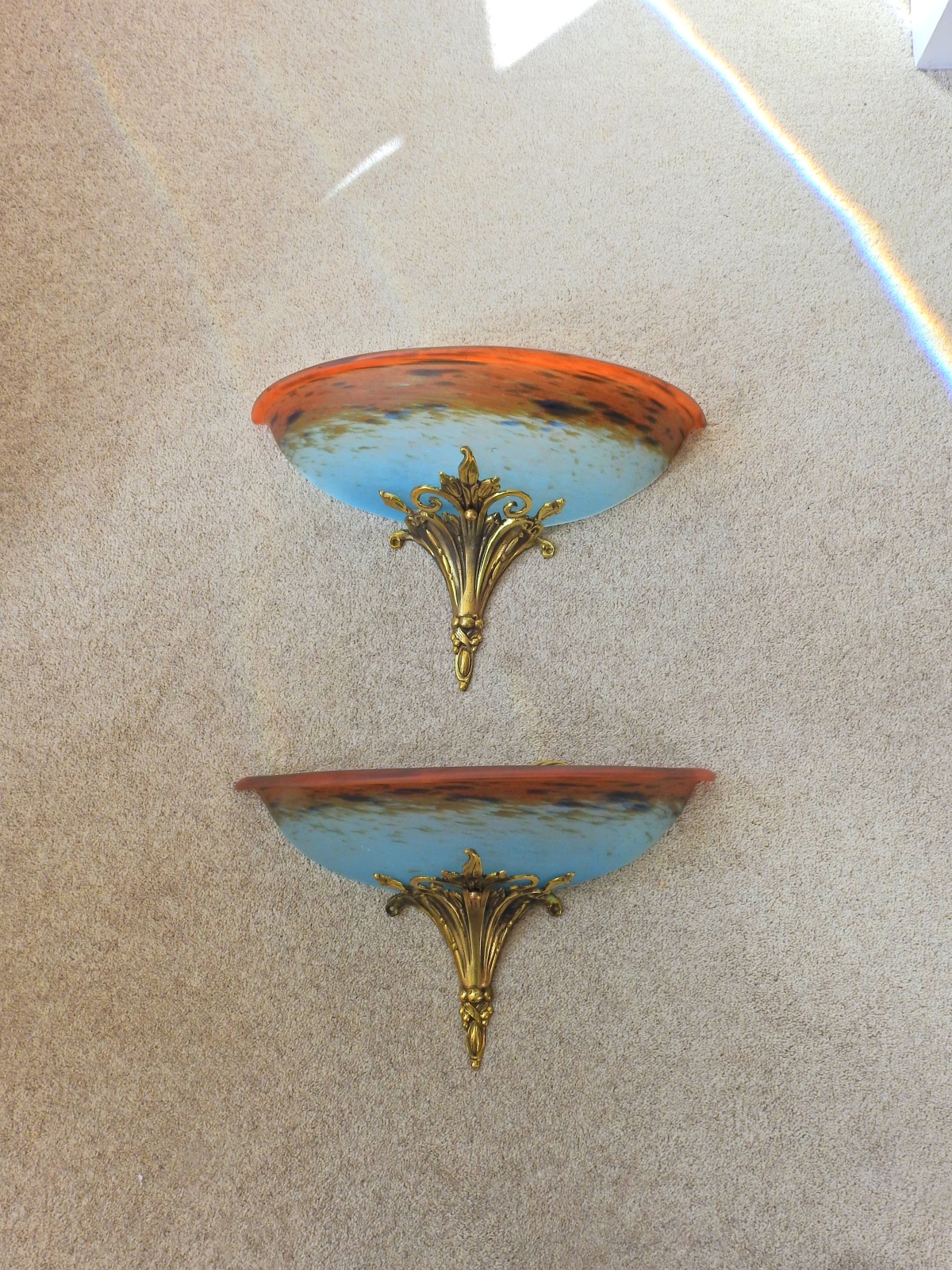 Verreries Charles Schneider | 2 Pate-de-verre Wall Lights | France c.1925 | SOLD - Image 4