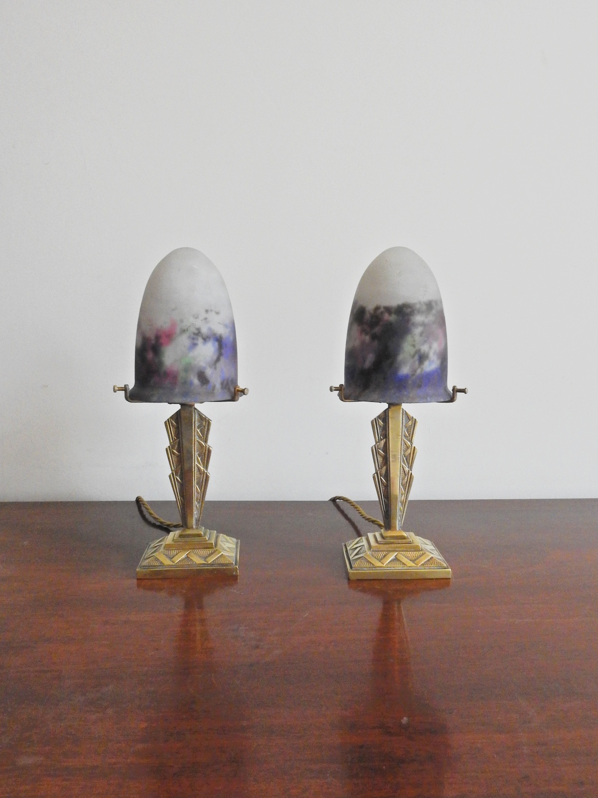 Muller Frères, Luneville | 2 Petite Pate-de-verre Table Lamps | France c.1930 | SOLD - Image 2