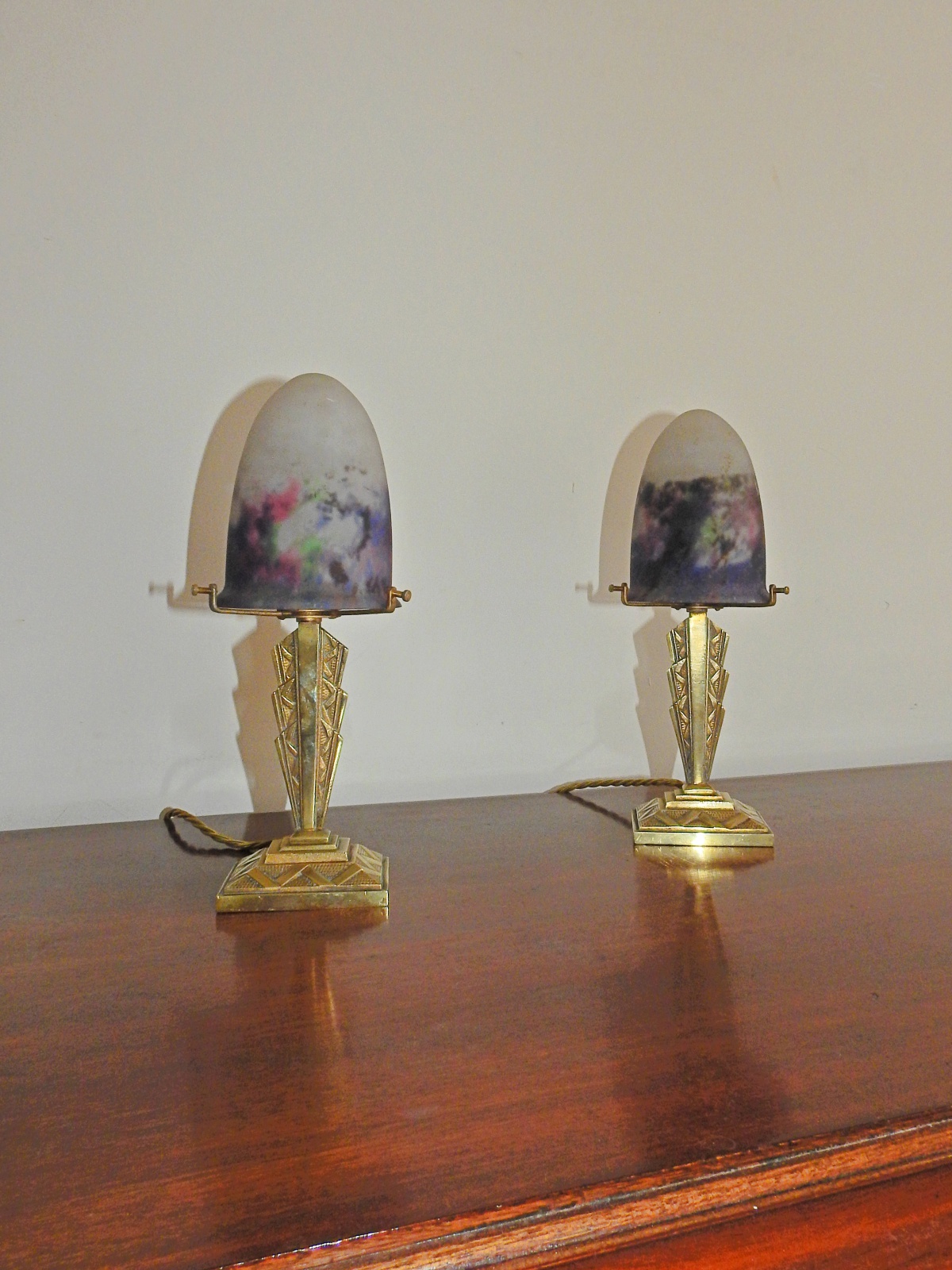 Muller Frères, Luneville | 2 Petite Pate-de-verre Table Lamps | France c.1930 | SOLD - Image 3