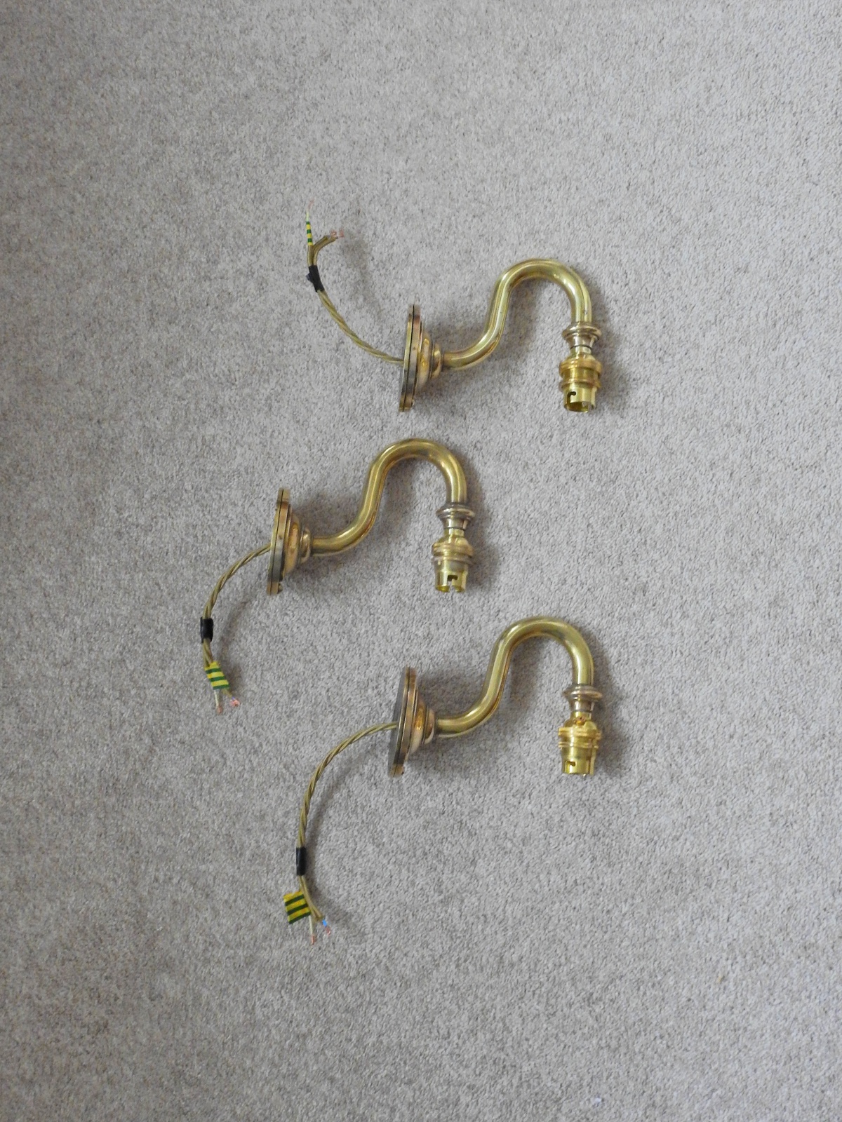 The General Electric Company (G.E.C) | 3 Small Cast brass Wall Lights | English c.1925 | SOLD - Image 6