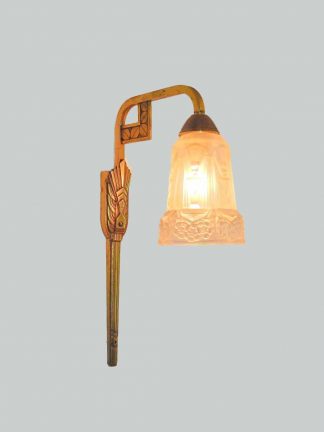 A.Gagnon & Charles Schneider | 4 Gilt-brass Art Deco Wall Lights | France c.1925
