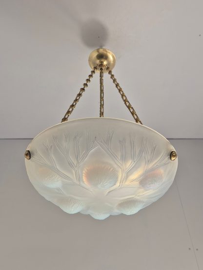 Ernst-Marius Sabino | 2 "les Oursins" Opalescent Glass Plafonniers | France c.1930 - Image 5