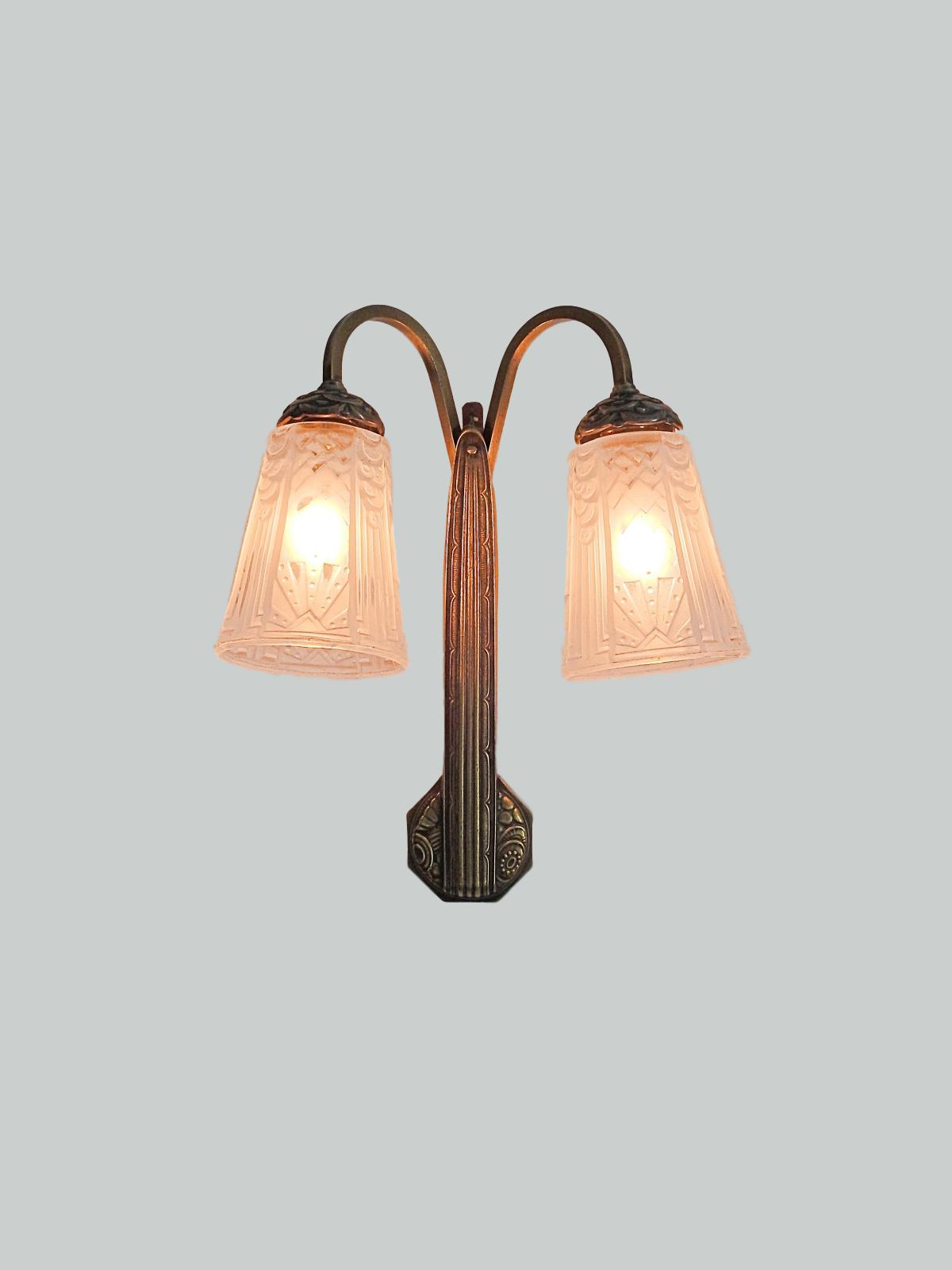 Charles Ranc, Paris | 2 Single-Arm + 2 Twin-Arm Art Deco Wall Lights | SOLD - Image 8