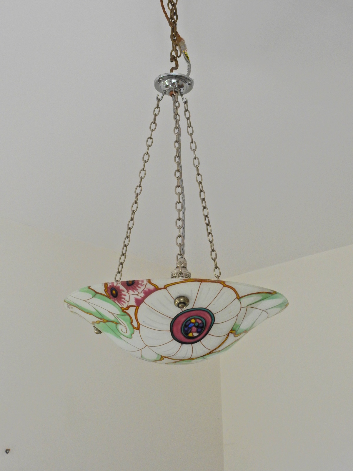 Maxonade Verrier D'Art, Paris | Polychrome-enamelled Plafonnier | As Found | SOLD - Image 2