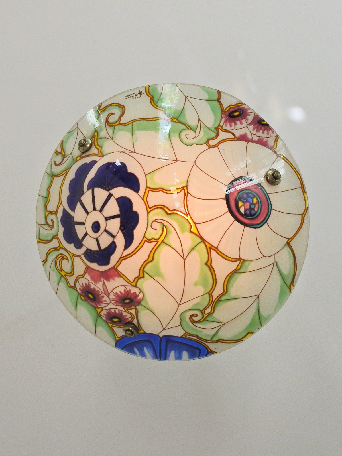 Maxonade Verrier D'Art, Paris | Polychrome-enamelled Plafonnier | As Found | SOLD - Image 4