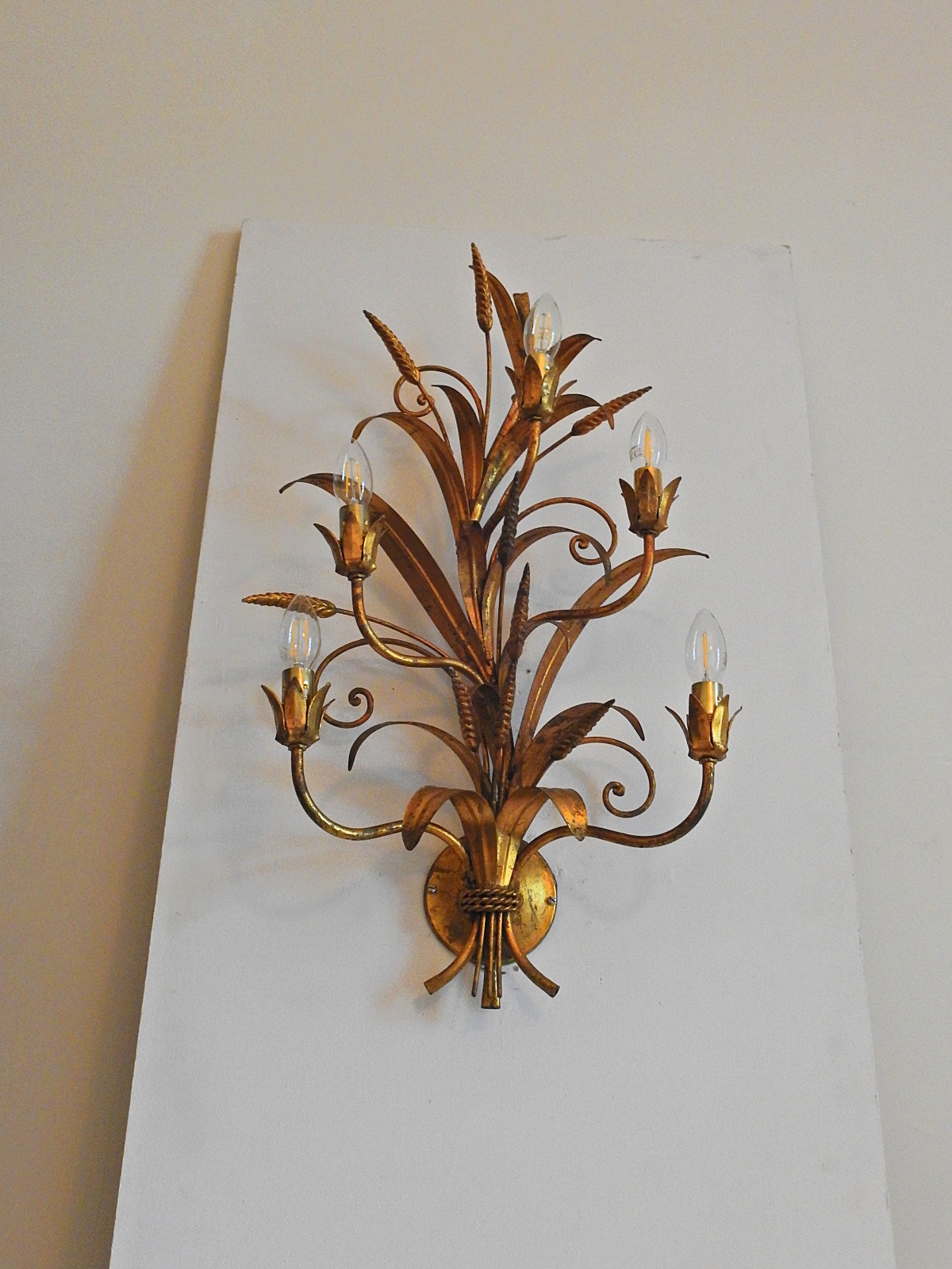 Unsigned | 2 Impressive Gilt-metal Foliate Wall Lights | Italian c.1950 | SOLD - Image 2