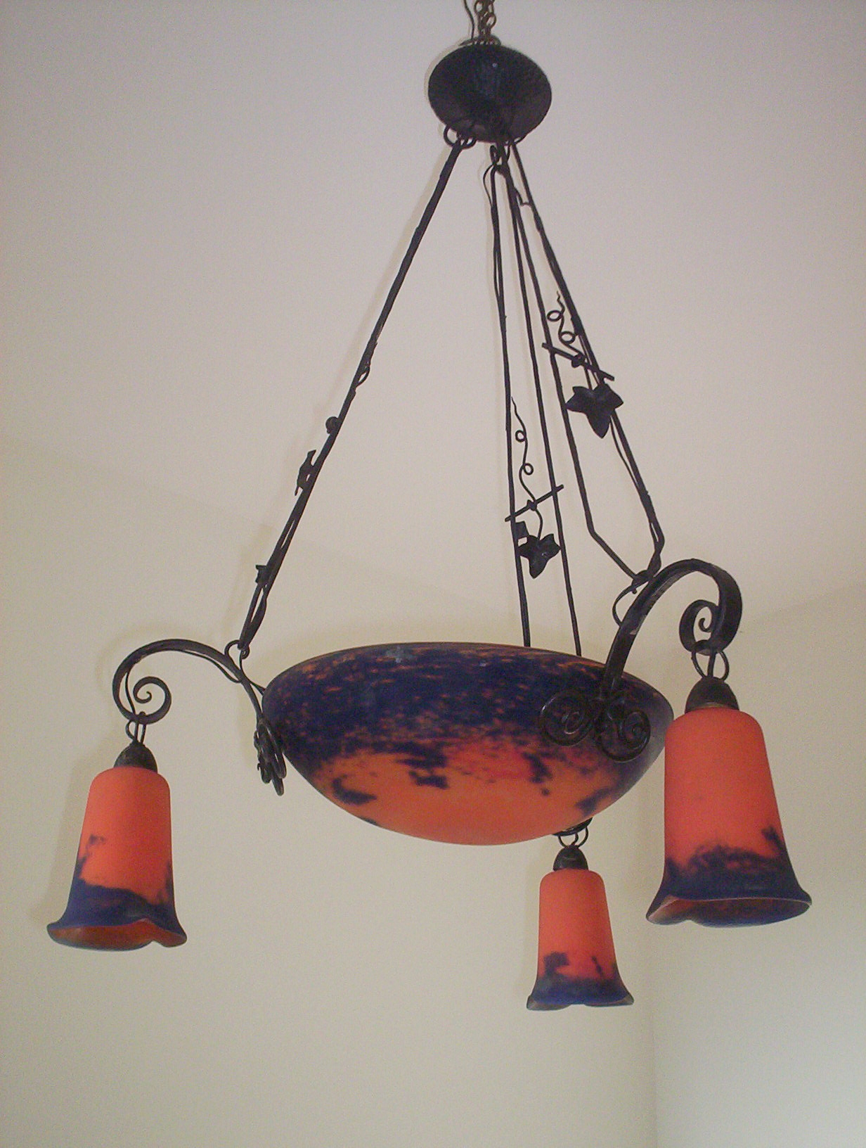 Noverdy (Nouvelle Verrerie de Dijon) | Pate-de-verre Ceiling Light | France c.1930 | SOLD - Image 2