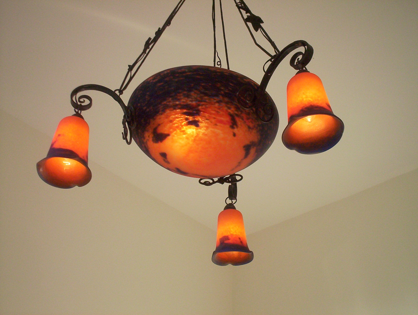 Noverdy (Nouvelle Verrerie de Dijon) | Pate-de-verre Ceiling Light | France c.1930 | SOLD - Image 4