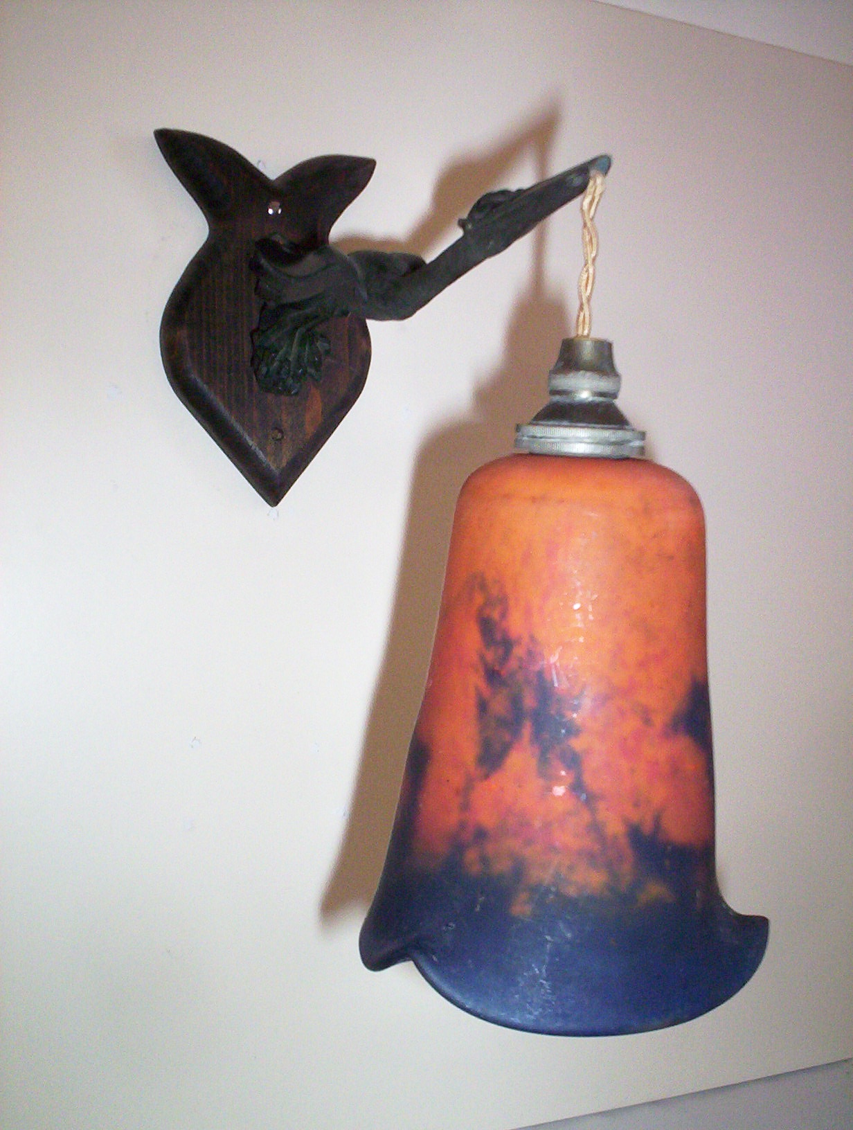 Noverdy (Nouvelle Verrerie de Dijon) | 2 Bronze Stork Wall Lights | France c.1925 | SOLD - Image 3