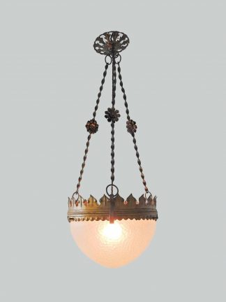 Unsigned | Gothic-Revival Hanging Lamp | Italian c.1920