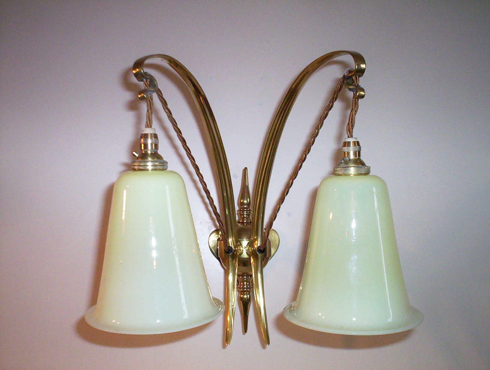 The General Electric Company (G.E.C) | 2 Twin-Arm Art Nouveau Wall Lights | England c.1905 | SOLD - Image 2