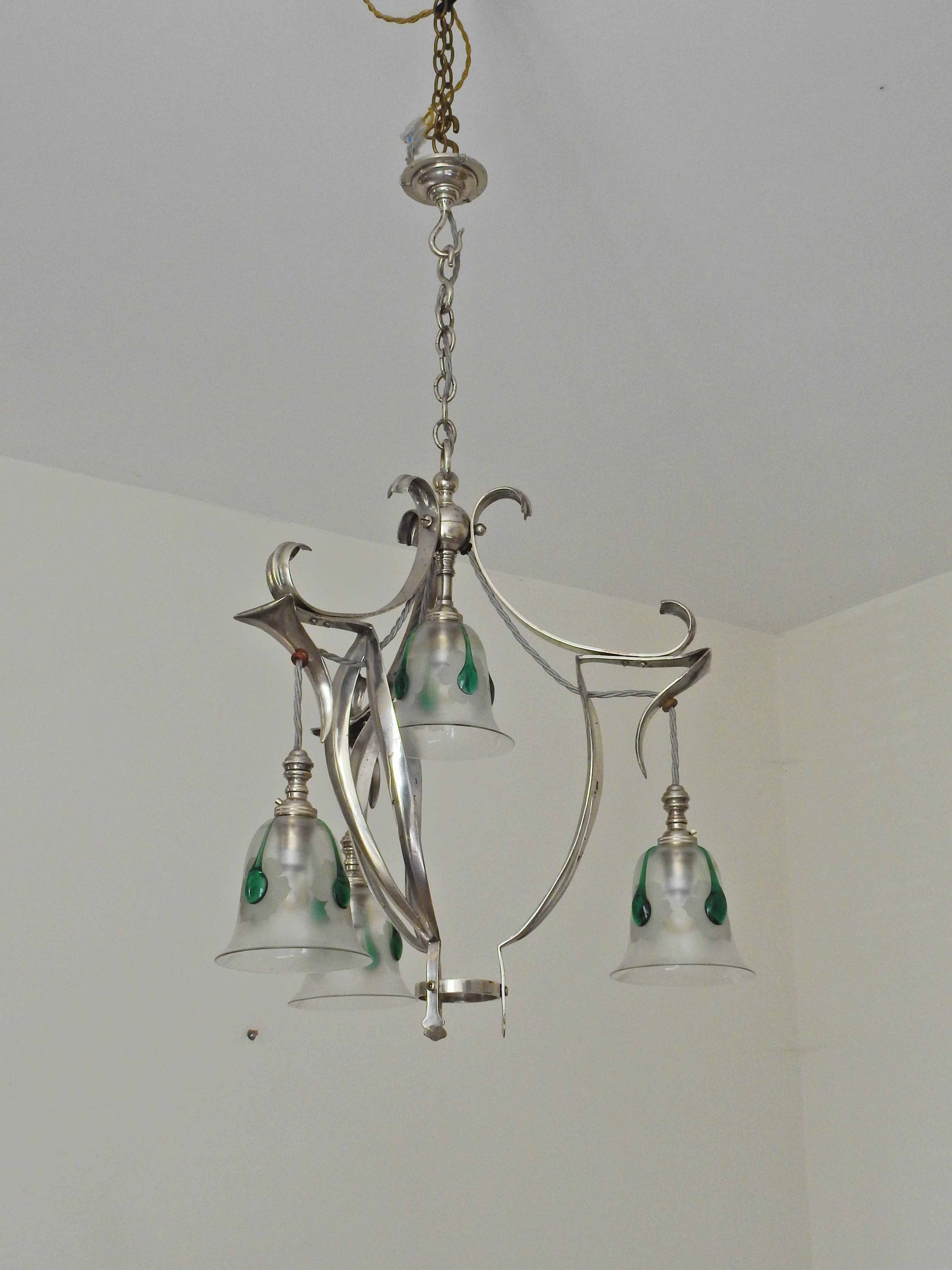 Unsigned | Arts & Crafts Silver-Plated Ceiling Light | England c.1900 | SOLD - Image 5