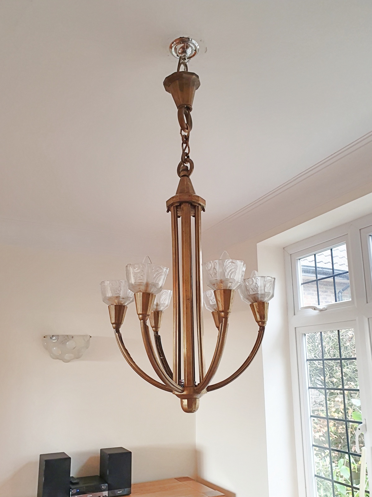 Style of Genet et Michon | 6-Branch Art Deco Chandelier | France c.1930 | SOLD - Image 2