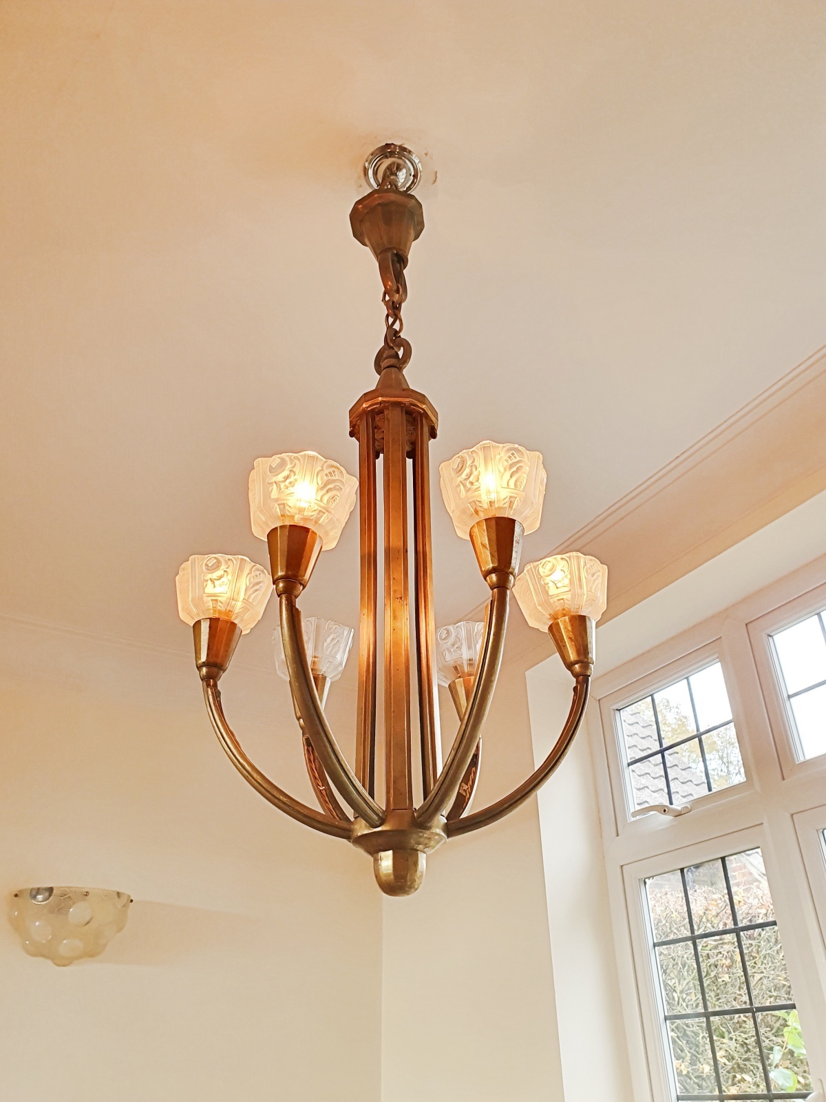 Style of Genet et Michon | 6-Branch Art Deco Chandelier | France c.1930 | SOLD - Image 3