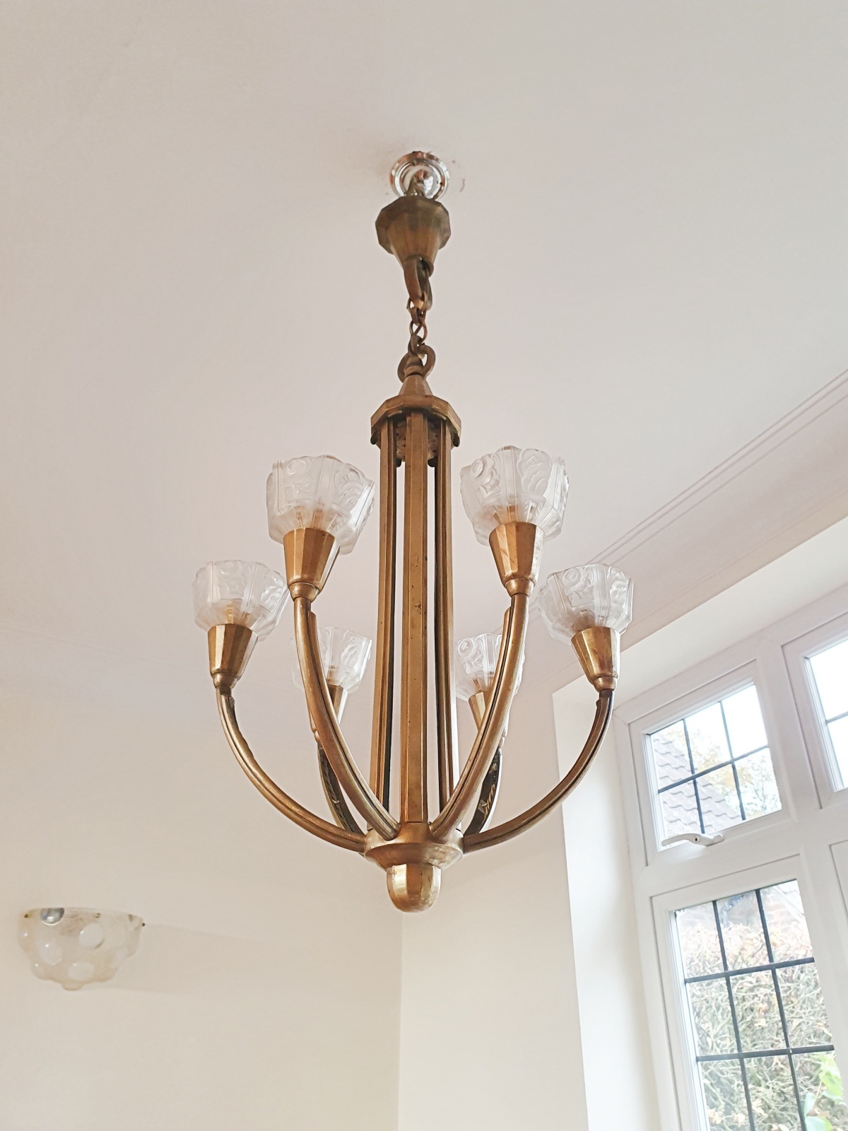 Style of Genet et Michon | 6-Branch Art Deco Chandelier | France c.1930 | SOLD - Image 4