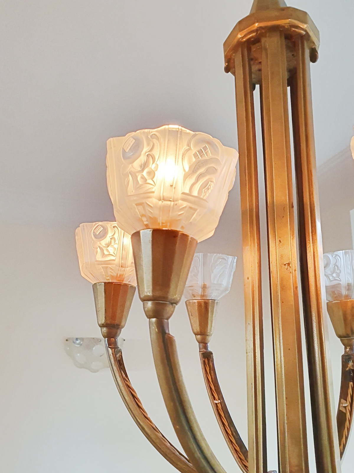 Style of Genet et Michon | 6-Branch Art Deco Chandelier | France c.1930 | SOLD - Image 7