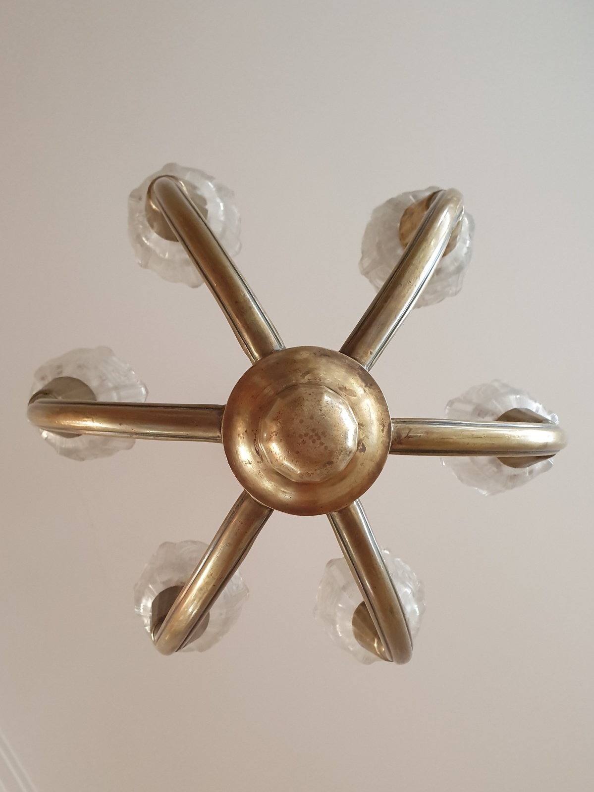 Style of Genet et Michon | 6-Branch Art Deco Chandelier | France c.1930 | SOLD - Image 9